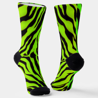 Schwarze und Limone Tigerstreifen Socken