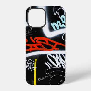 Schwarze und mehrfarbige Graffiti-Kunst iPhone 12 Hülle