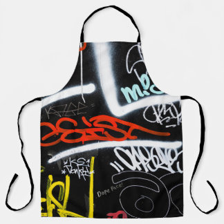 Schwarze und mehrfarbige Graffiti-Kunst Schürze
