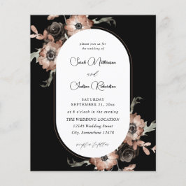 Schwarze und natürliche Blumenhochzeit - Schwarz Flyer