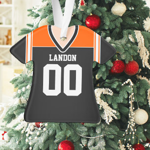 Schwarze und orange Football-Trikot Ornament