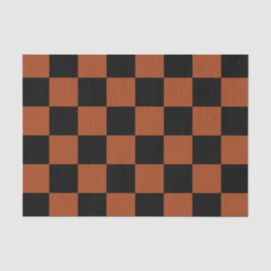 Schwarze und orange karierte Büffelkaros Seidenpapier