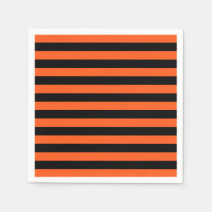 Schwarze und orangefarbene Streifen Napkins Serviette