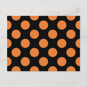 Schwarze und orangefarbene Tupfen Postkarte