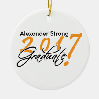 Schwarze und Orangen-Abschluss-Verzierung 2017 Keramikornament