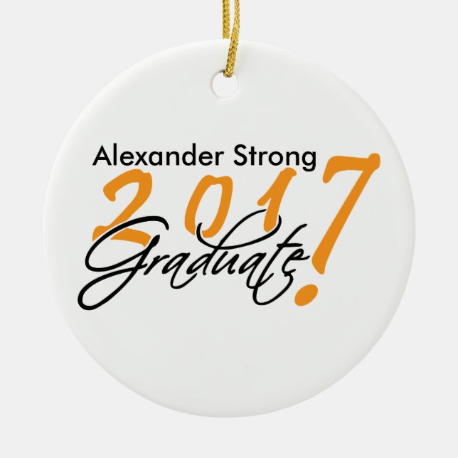 Schwarze und Orangen-Abschluss-Verzierung 2017 Keramikornament (Vorne)