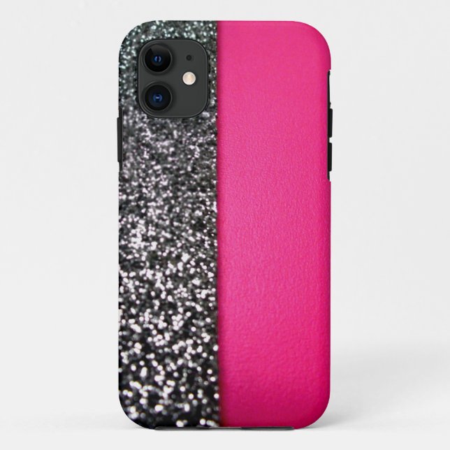 Schwarze und rosa Glitzer iPhone 5 Abdeckung Case-Mate iPhone Hülle (Rückseite)