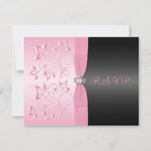 Schwarze und rosa Perle Loveknot Blumen-UAWG Karte