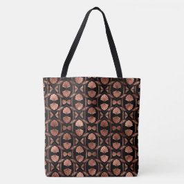 Schwarze und Roségold Art Deco große Schultertasch Tasche