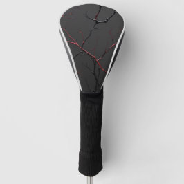 Schwarze und rote Adern Golf Headcover