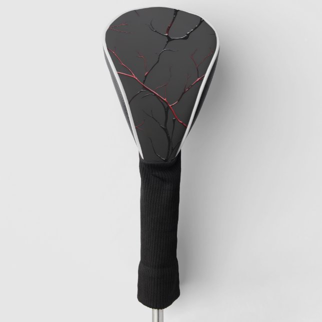 Schwarze und rote Adern Golf Headcover (Vorderseite)