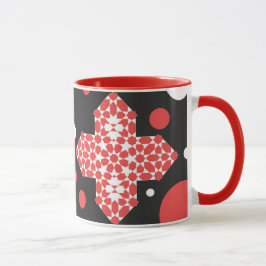 Schwarze und rote geometrische Muster-Tasse Tasse