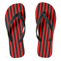 Schwarze und rote gestreifte Flip Flops