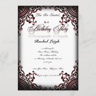 Schwarze und rote gotische einladung