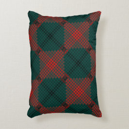 Schwarze und rote Kugeln oder Löcher über grünem H Dekokissen