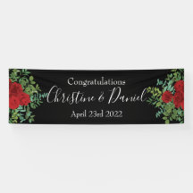 Schwarze und Rote Peony & Rose Blumenhochzeit
