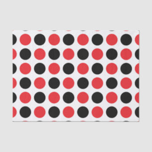 Schwarze und rote Polka-Punkte Seidenpapier