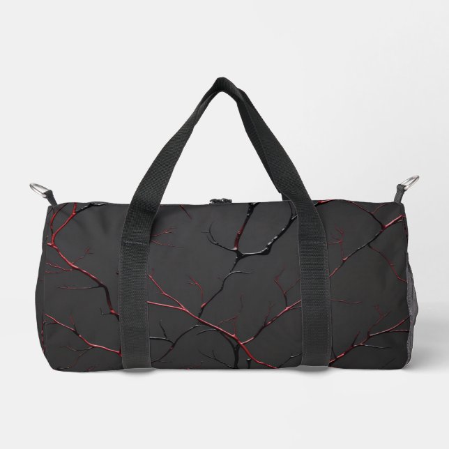 Schwarze und rote Venen Duffle Bag (Vorderseite)