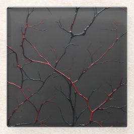 Schwarze und rote Venen Glasuntersetzer