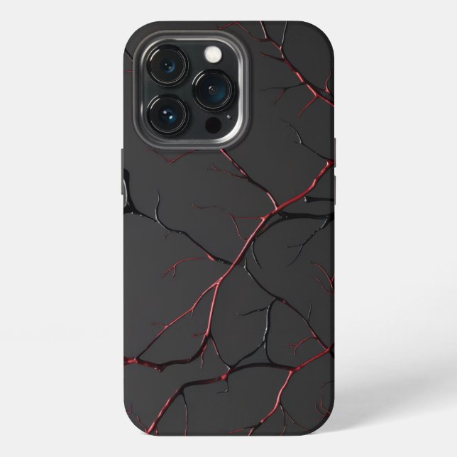 Schwarze und rote Venen iPhone 13 Pro Hülle (Hinten)