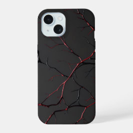 Schwarze und rote Venen iPhone 15 Hülle