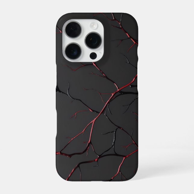 Schwarze und rote Venen iPhone 16 Pro Hülle (Rückseite)