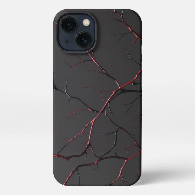 Schwarze und rote Venen iPhone Hülle (Rückseite)