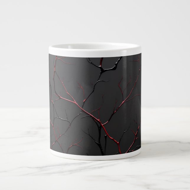 Schwarze und rote Venen Jumbo-Tasse (Vorderseite)