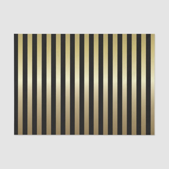 Schwarze und schimmernde Goldstreifen Seidenpapier (Vorderseite)