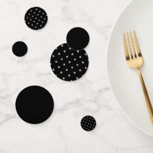 Schwarze und silberne Folien-Polka-Punkte-Geburtst Konfetti