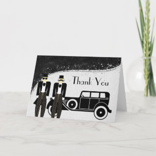 Schwarze und silberne schwule Hochzeit Danke