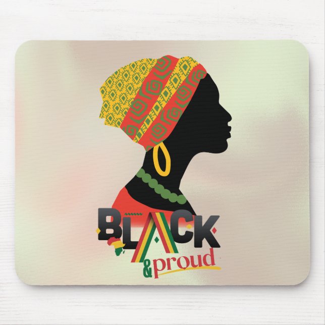 Schwarze und stolze Afrikanerin Mousepad (Vorne)
