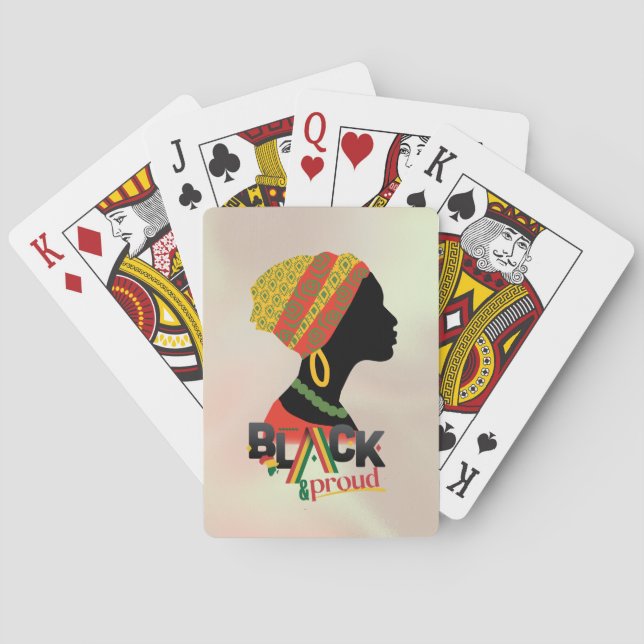 Schwarze und stolze Afrikanerin Spielkarten (Rückseite)