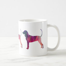 Schwarze und Tan Coonhound farbenfrohe Silhouette Kaffeetasse