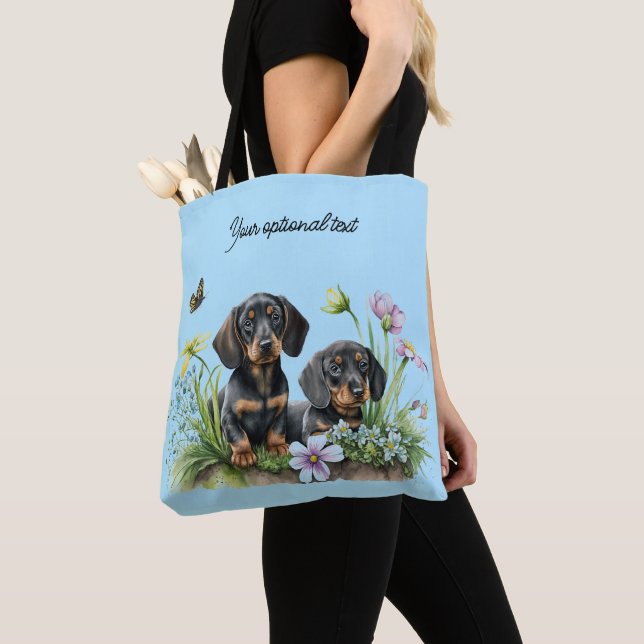 SCHWARZE UND TAN-DACKEL-PUPPIEN TASCHE (Von Nahem)