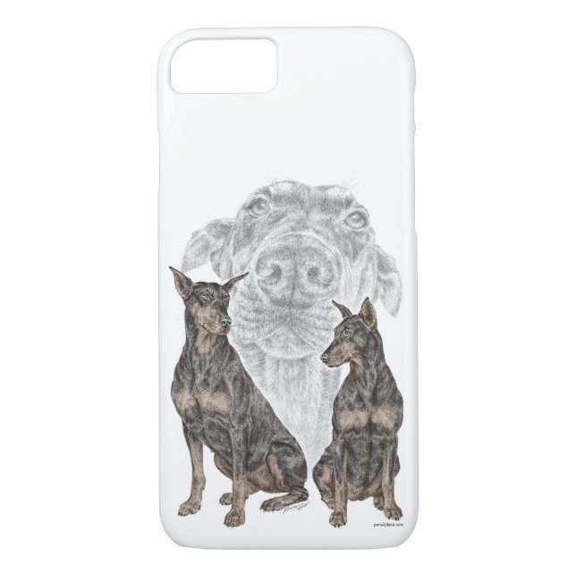 Schwarze und Tan Doberman Hunde Case-Mate iPhone Hülle (Rückseite)