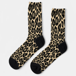 Schwarze und Tan Leopard Drucksocken Socken