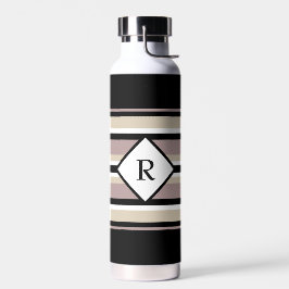 Schwarze und Tan Streifen Trinkflasche