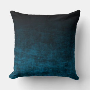 Schwarze und Teal-Grunge-Ombre-Textur Kissen