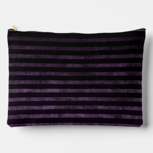 Schwarze und violette Grunge-Ombre-Streifen Zubehörtasche