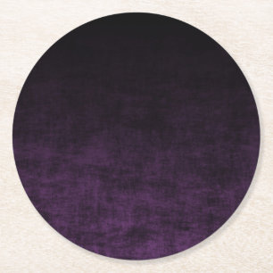 Schwarze und violette Grunge-Ombre-Textur Runder Pappuntersetzer
