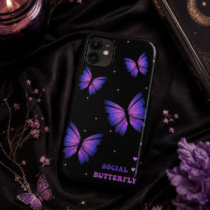 Schwarze und violette Schmetterlings-Handyhülle Case-Mate iPhone Hülle