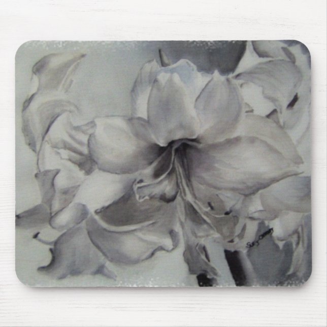 SCHWARZE UND WEISSE AMARYLLIS MOUSEPAD (Vorne)