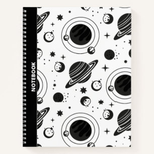 SCHWARZE UND WEISSE ASTROLOGIE/ASTRONOMIE THEMED N NOTIZBUCH