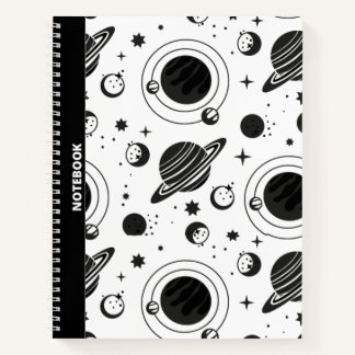 SCHWARZE UND WEISSE ASTROLOGIE/ASTRONOMIE THEMED N NOTIZBUCH