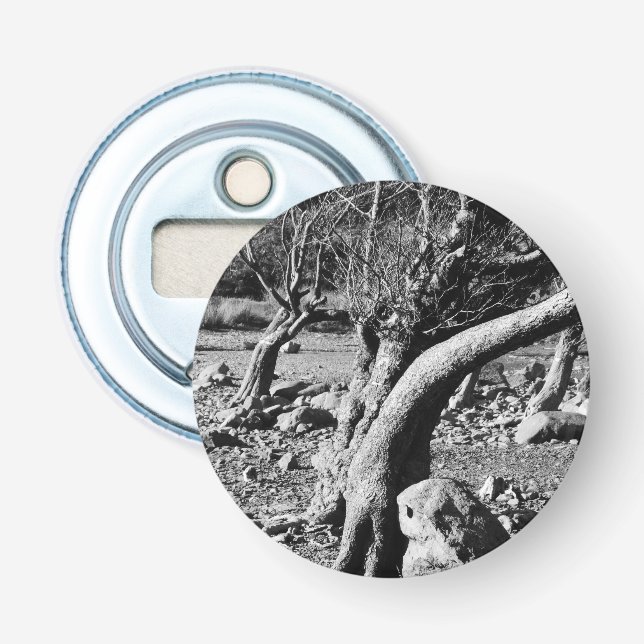 SCHWARZE UND WEISSE BÄUME FLASCHENÖFFNER (Vorderseite)