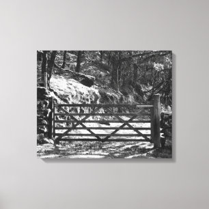 SCHWARZE UND WEISSE BÄUME UND GASLANDSCHAFT LEINWANDDRUCK