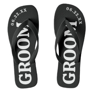 Schwarze und weiße benutzerdefinierte Herren-Hochz Flip Flops