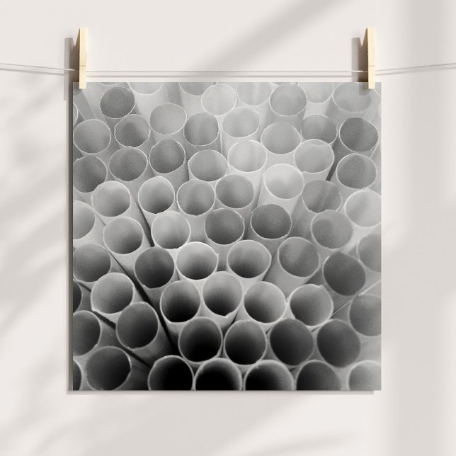 Schwarze und weiße biegsame Trinkhalme Poster (Black and White Bendy Straws Poster)