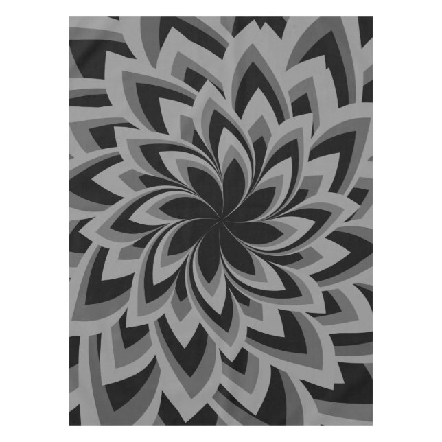SCHWARZE UND WEISSE BLUME TISCHDECKE (Vorderseite)